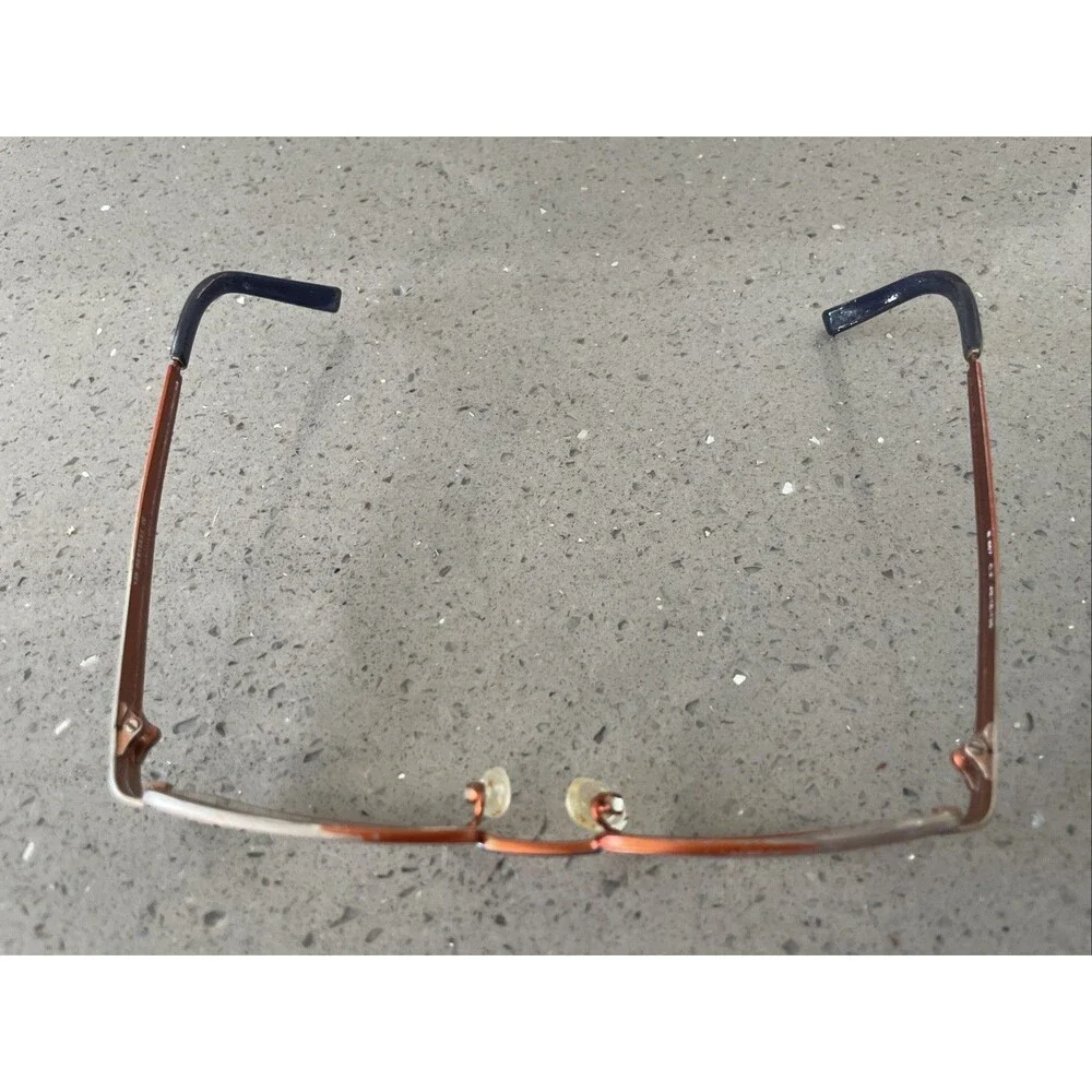 Bertelli B 667 C.2 49-16-135 Orange red Etch Eyeglasses Frames ONLY rectangle